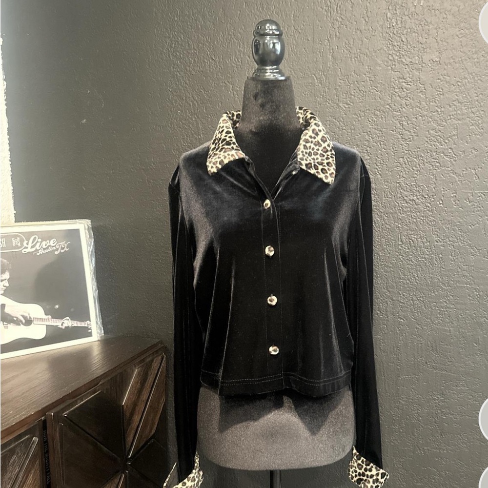 Vintage Velvet Leopard Cardigan